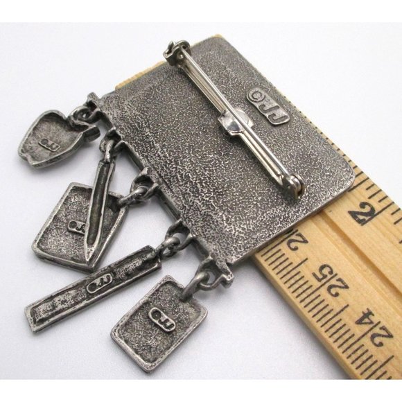Math Teacher Student Pin Brooch Gift - Vintage Signed JJ aka Jonette Jewelry - Picture 5 of 7